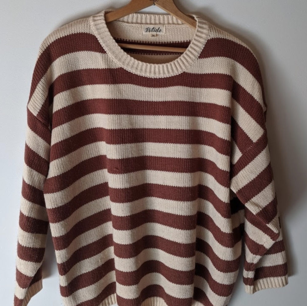 Listicle Oversized Knit Striped Sweater | Wms M
